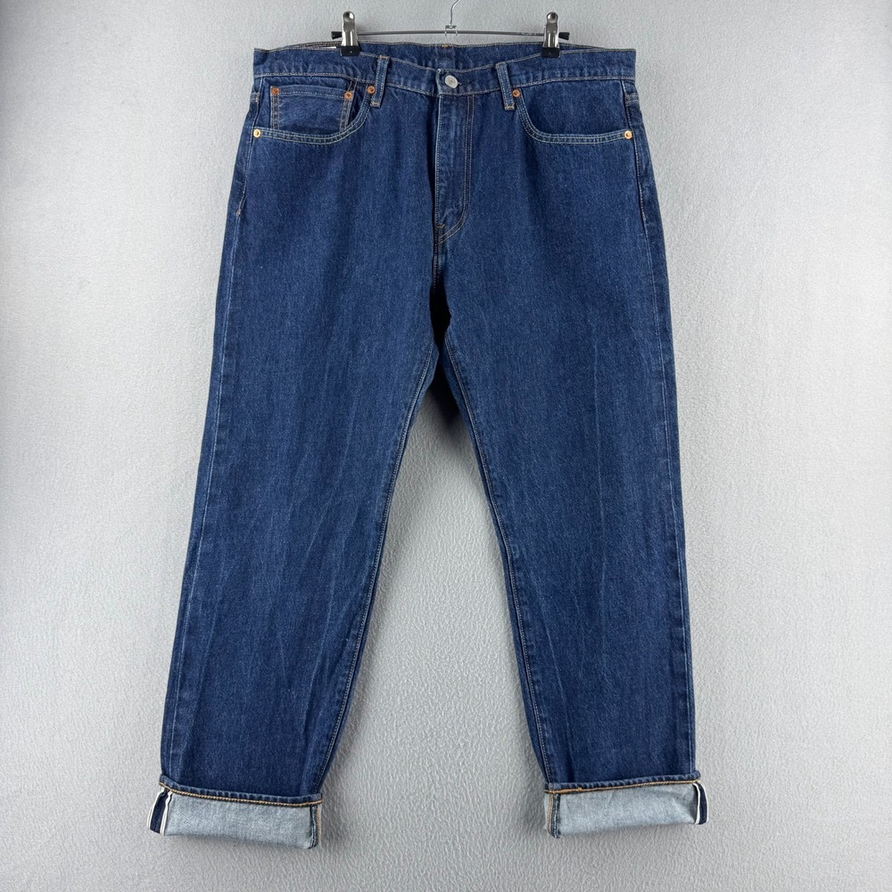 Levis Jeans Mens 36x30 (Fits 36x29) 502 Premium Selvedge Blue Denim